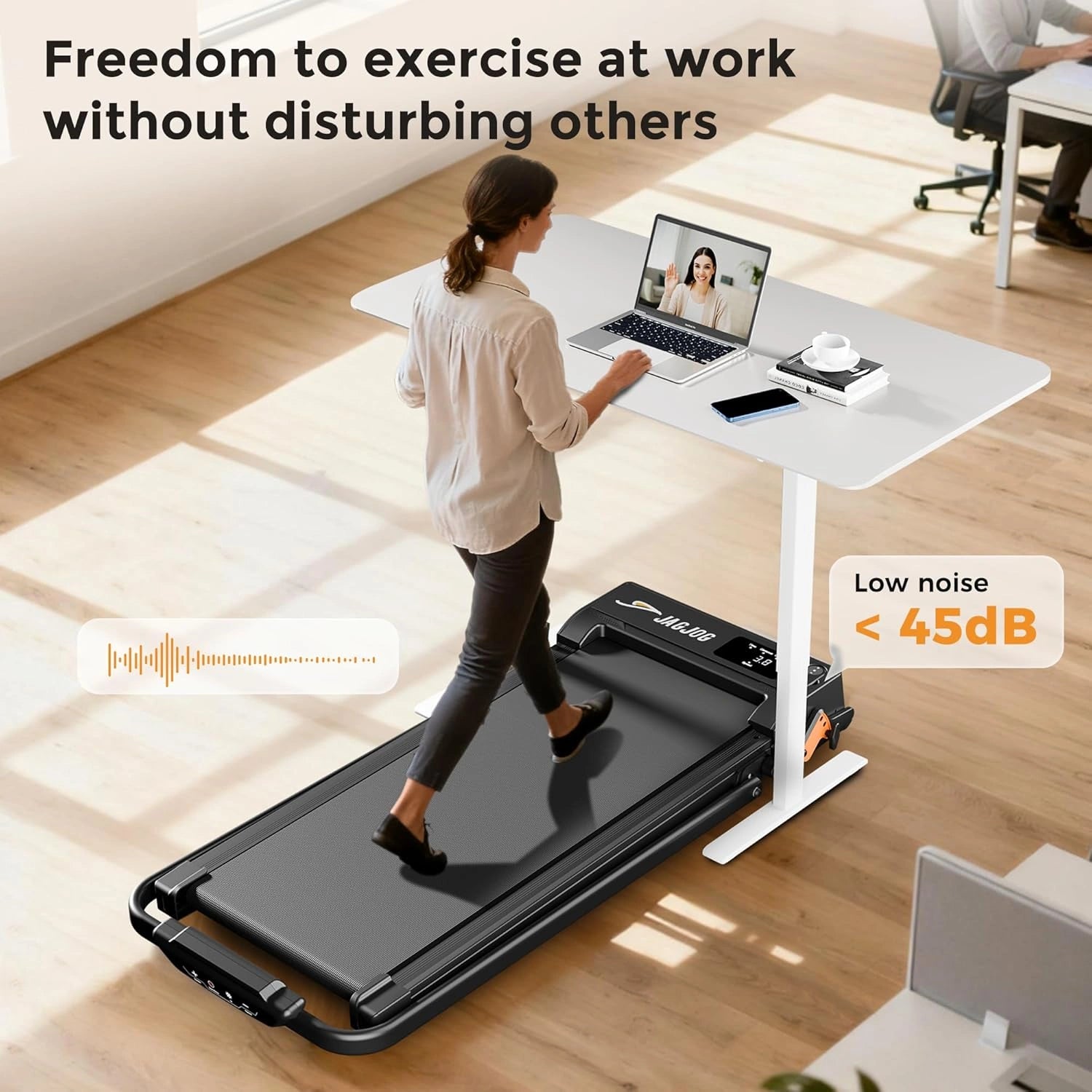 2-in-1 Folding Under Desk Treadmill with Handle