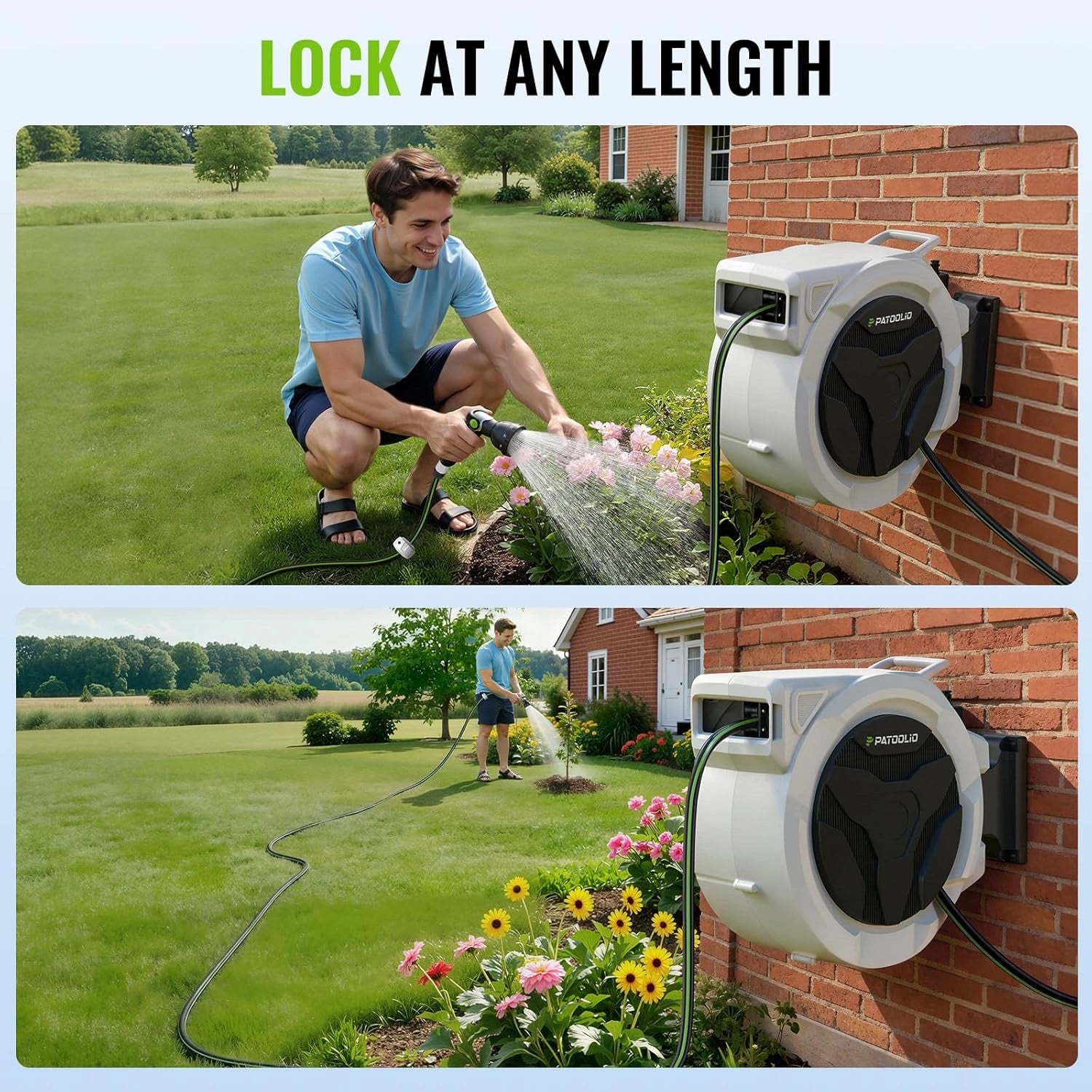 30+2m Auto Retractable Garden Hose Reel