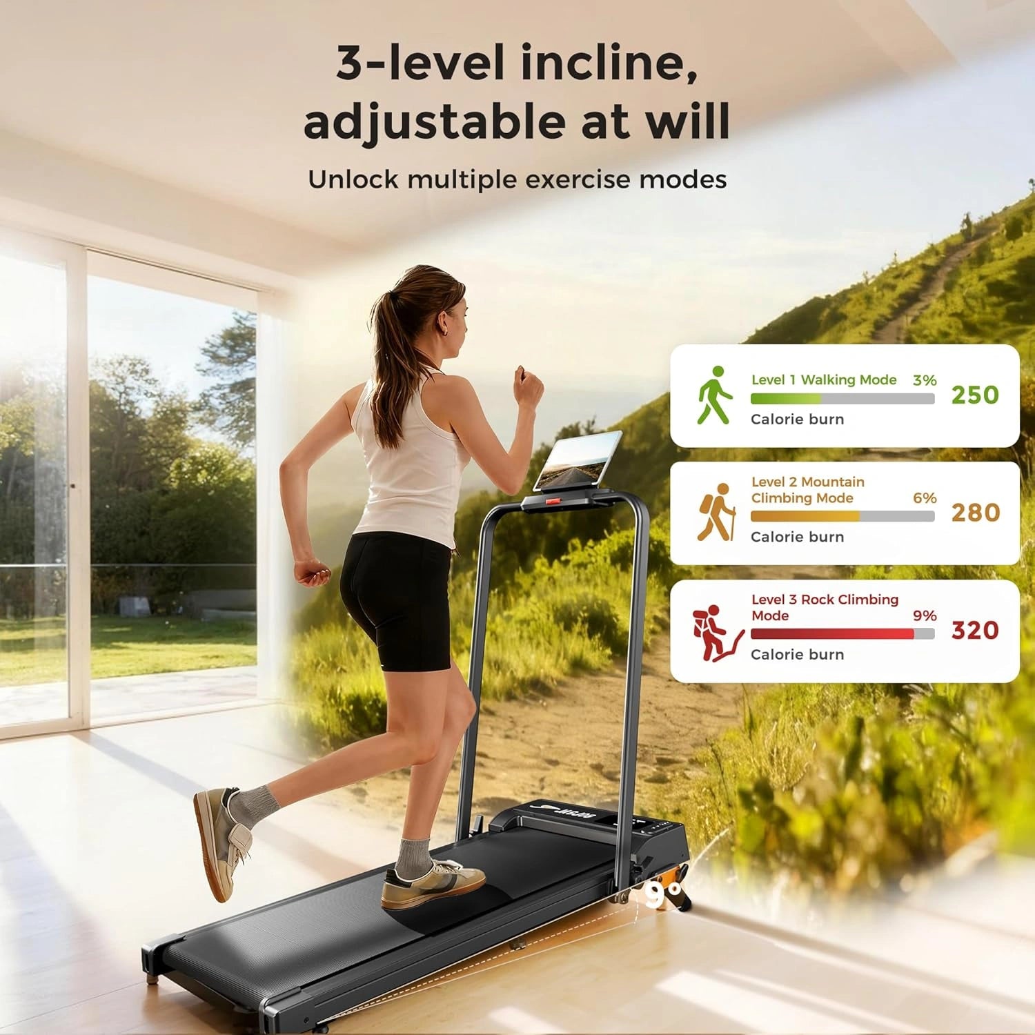2-in-1 Folding Under Desk Treadmill with Handle