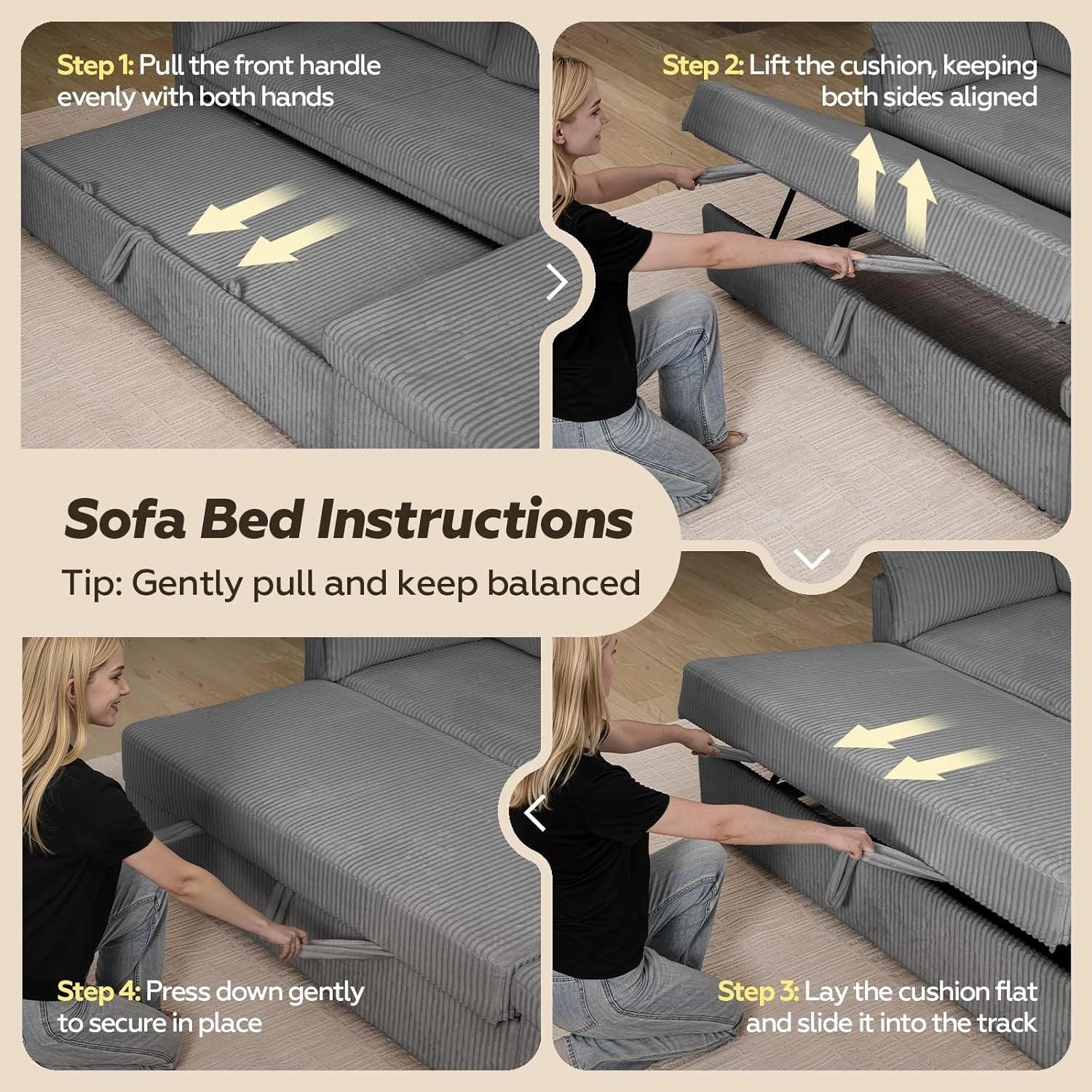 Corner Sofa Bed with Reversible Chaise