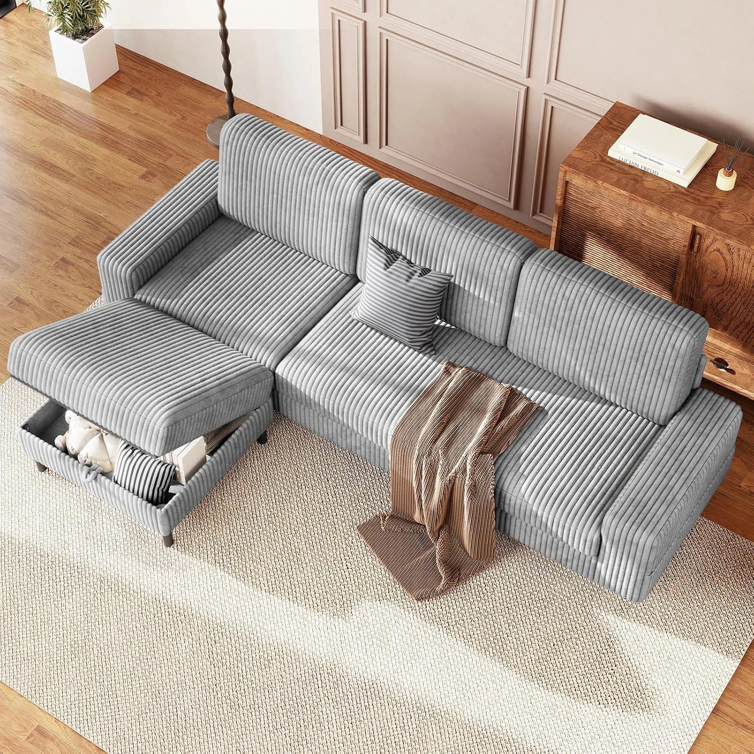 L-Shaped Modular Sectional Sofa (3-Seater)